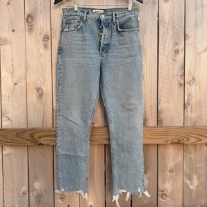 Agolde Blue Cropped Ankle Jeans Premium Denim